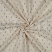 DOUBLE GAZE DE COTON GOTS DIGITAL  FLEURS NATUREL (thumbnail) #3