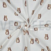 DOUBLE GAUZE GOTS DIGITAL ANIMALS WHITE (thumbnail) #3