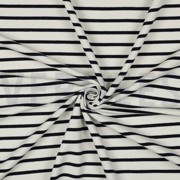 FRENCH TERRY GARENGEVERFD STREPEN ÉCRU/DONKERBLAUW (thumbnail) #3