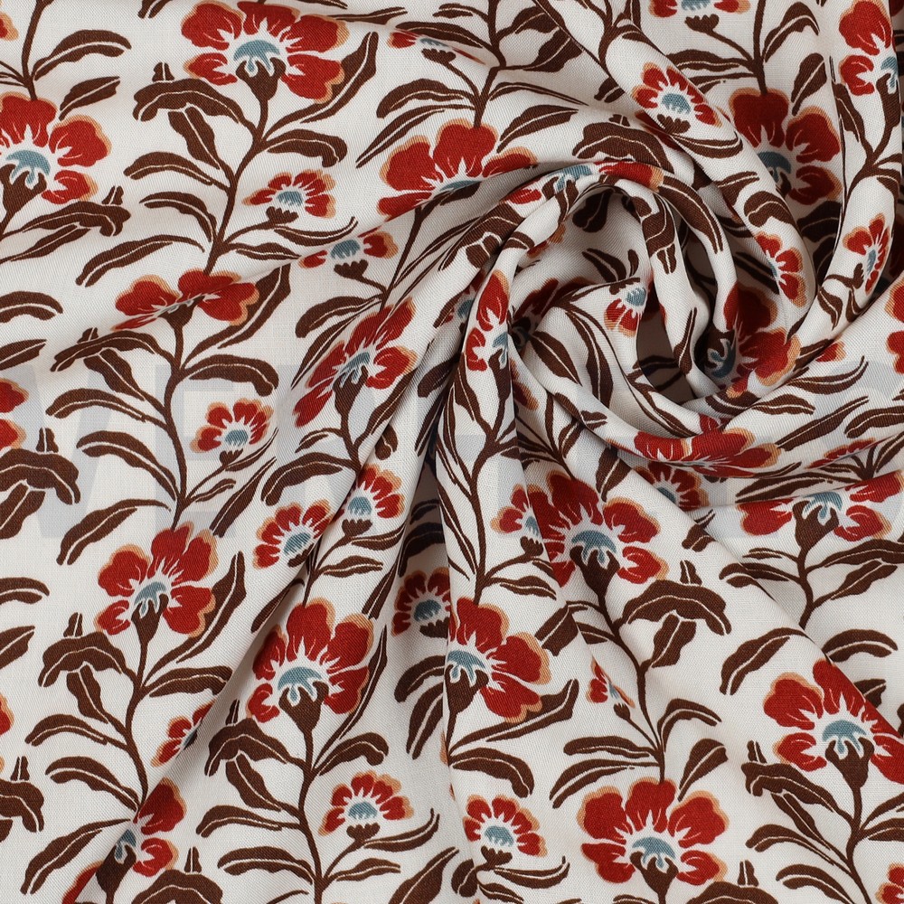 VISCOSE RADIANCE FLOWERS OFF WHITE #7