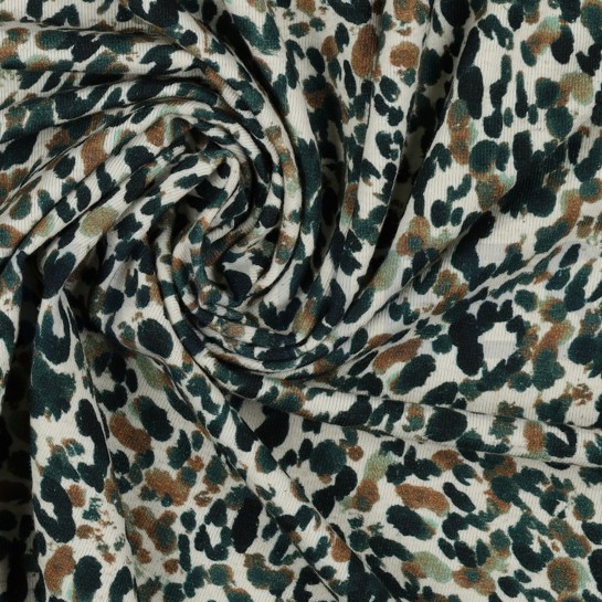 LINEN JERSEY DIGITAL LEOPARD PRINT GREEN #7