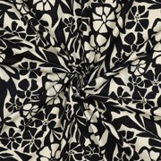 COTTON VISCOSE FLOWERS BLACK (thumbnail) #3