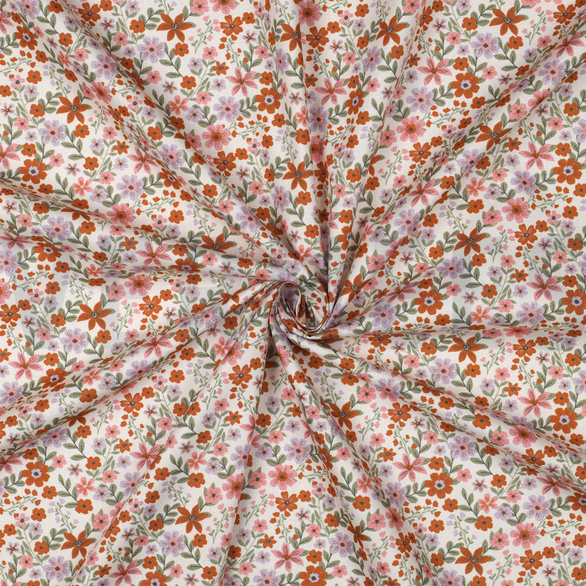 FINE POPLIN GOTS FLOWERS OFF WHITE #7
