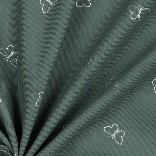 CORDUROY BABYRIB GLITTER VLINDERS SALIEGROEN #7