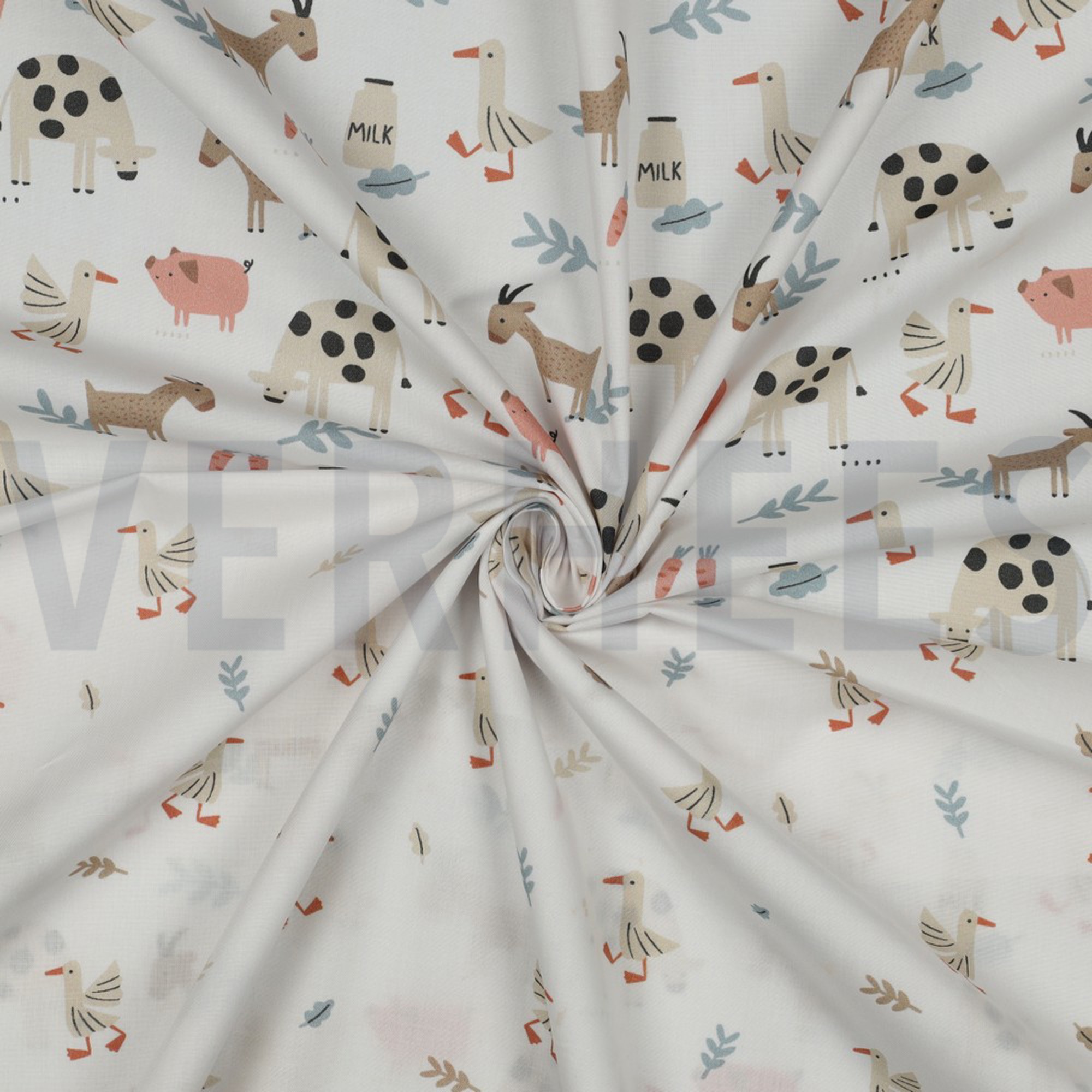 FINE POPLIN GOTS FARM ANIMALS WHITE (high resolution) #3