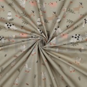 FINE POPLIN GOTS FARM ANIMALS SAGE (thumbnail) #3