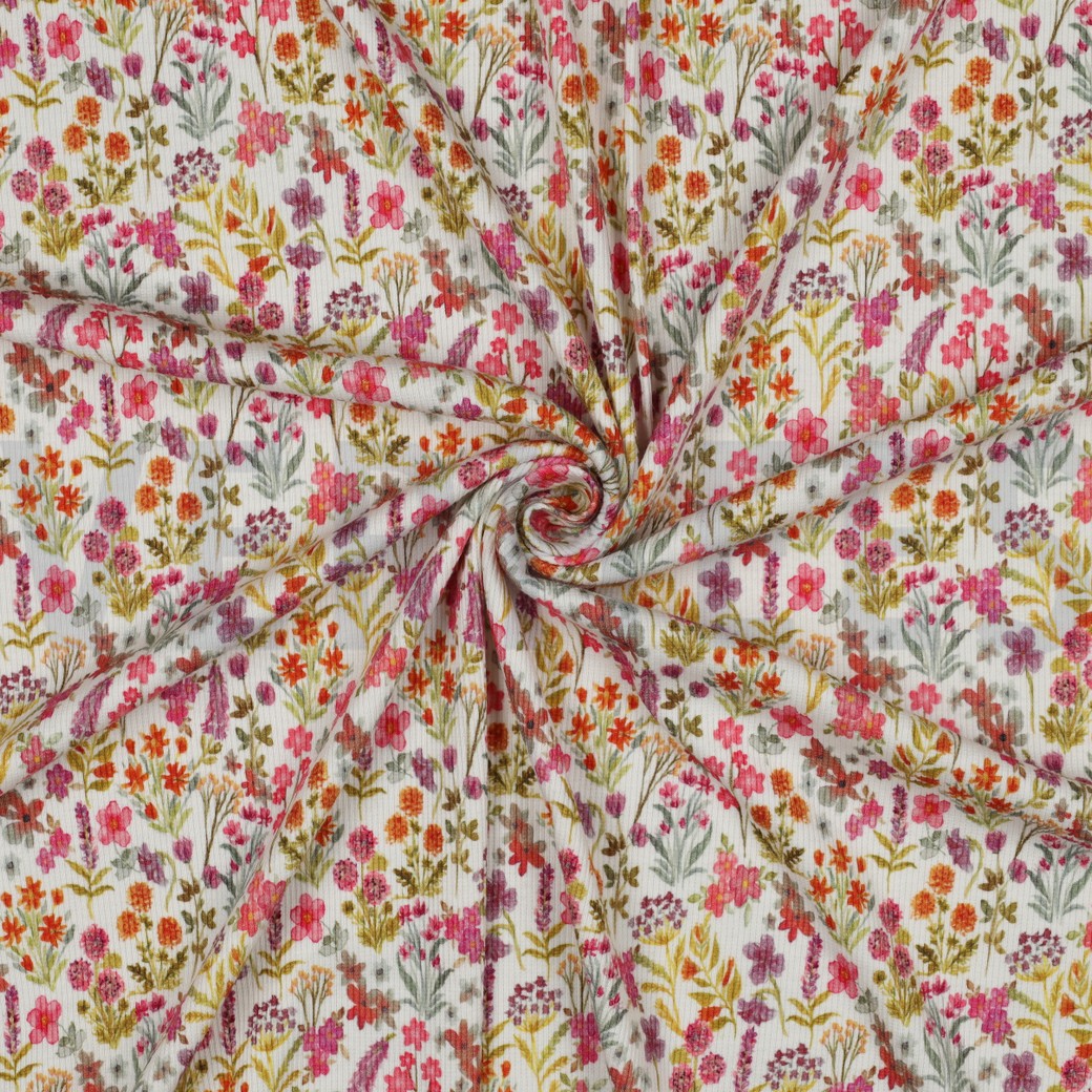 RIB JERSEY DIGITAL FLOWERS PINK #7