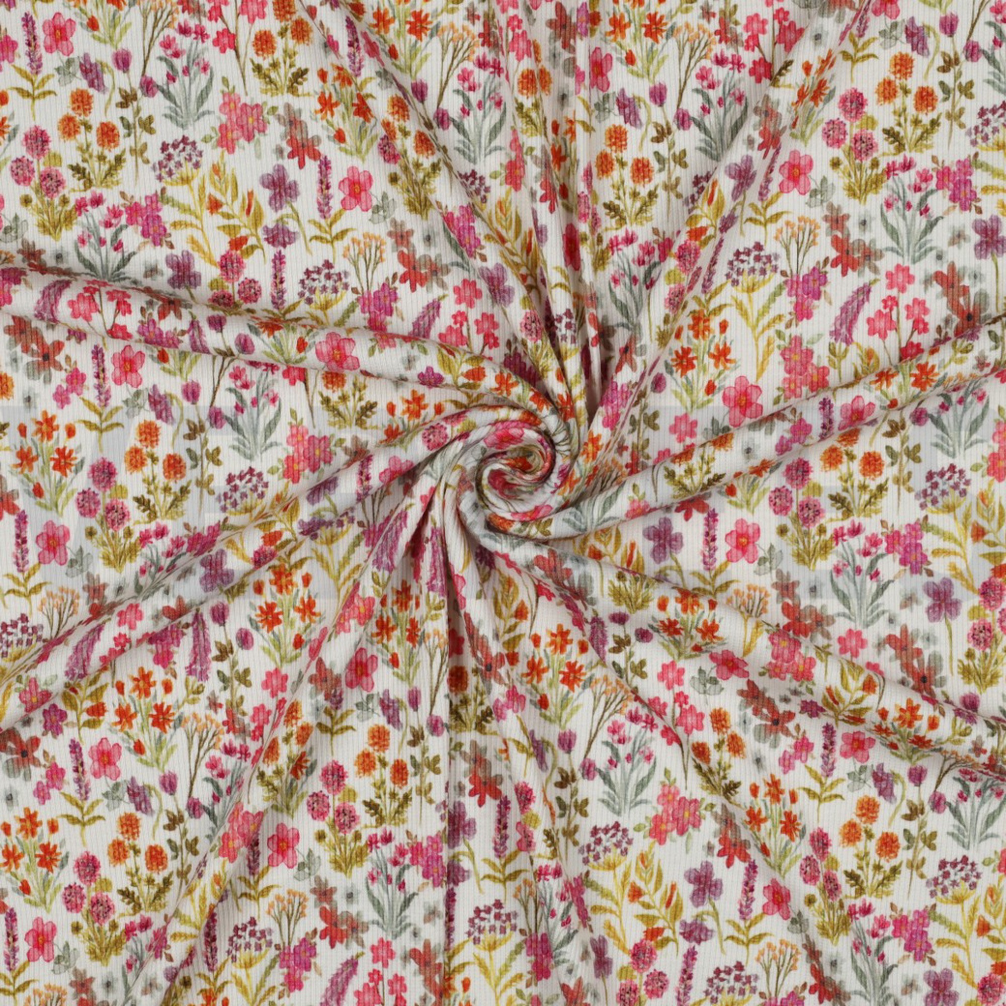 JERSEY CÔTELÉ DIGITAL FLEURS ROSE (high resolution) #3