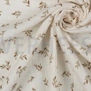 DOUBLE GAUZE SMALL LEAVES ECRU (thumbnail) #3