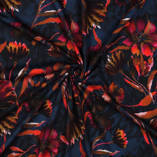 JERSEY DIGITAL FLEURS BLEU MARINE #7