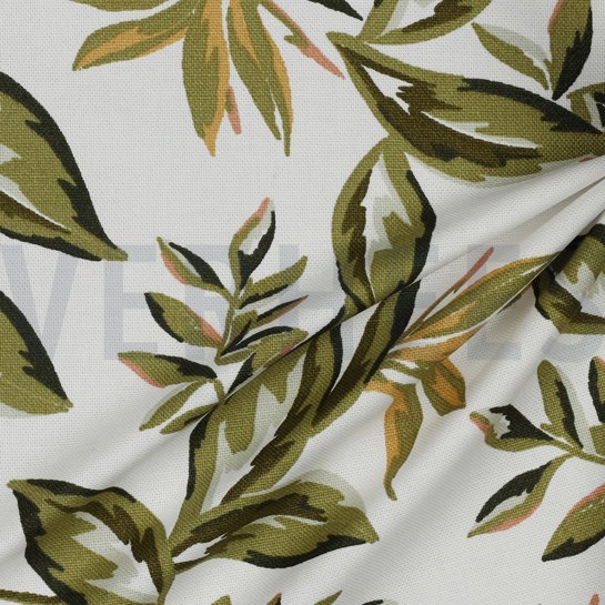 CANVAS BLADEREN GEBROKEN WIT #7