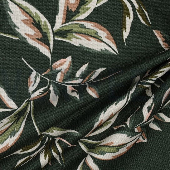 CANVAS BLADEREN DONKERGROEN #7