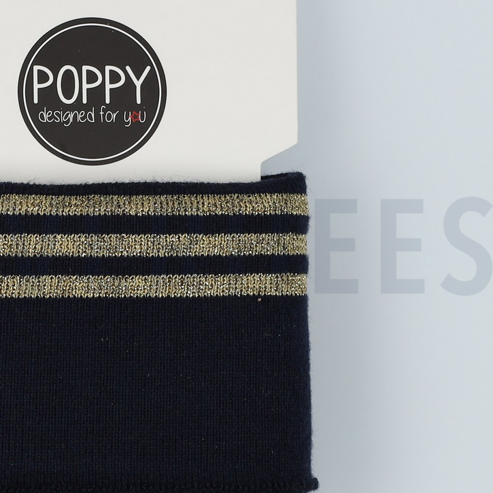 CUFFS BÜNDCHEN LUREX 7CM MARINEBLAU / GOLD (high resolution) #3