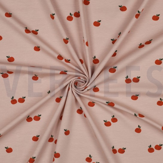 JERSEY GOTS FRUITS MAUVE CLAIR #7