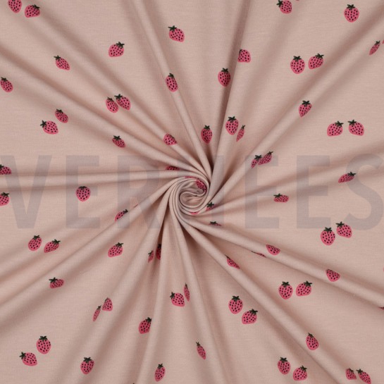 JERSEY GOTS FRUITS MAUVE CLAIR #7