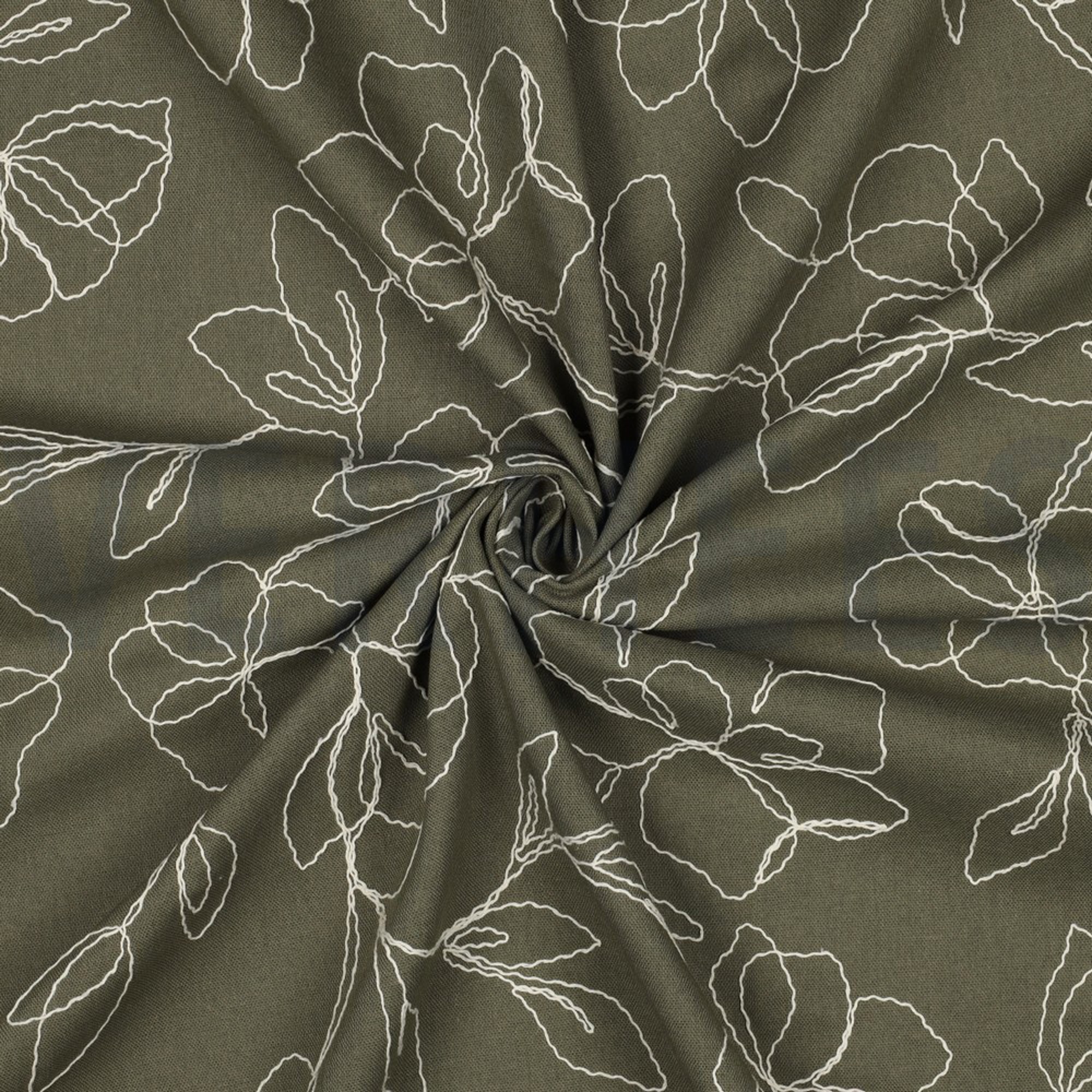LIN VISCOSE BRODERIE FLEURS CORNICHON (high resolution) #3