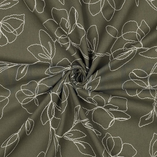 LIN VISCOSE BRODERIE FLEURS CORNICHON #7