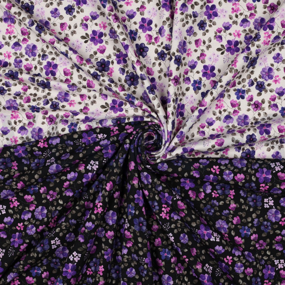 JERSEY GOTS DIGITAL FLOWERS PURPLE #7