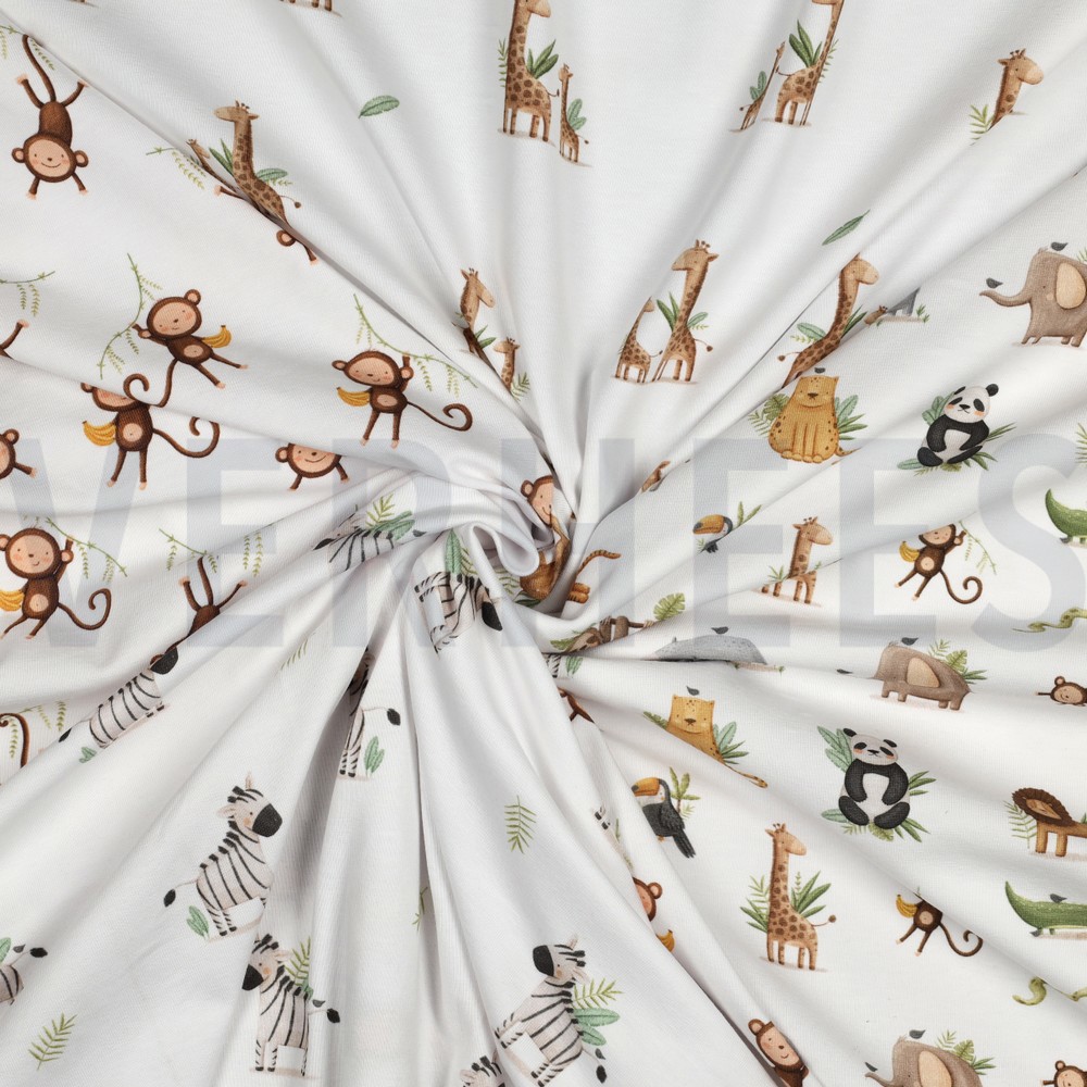 JERSEY GOTS DIGITAL ANIMALS WHITE #7