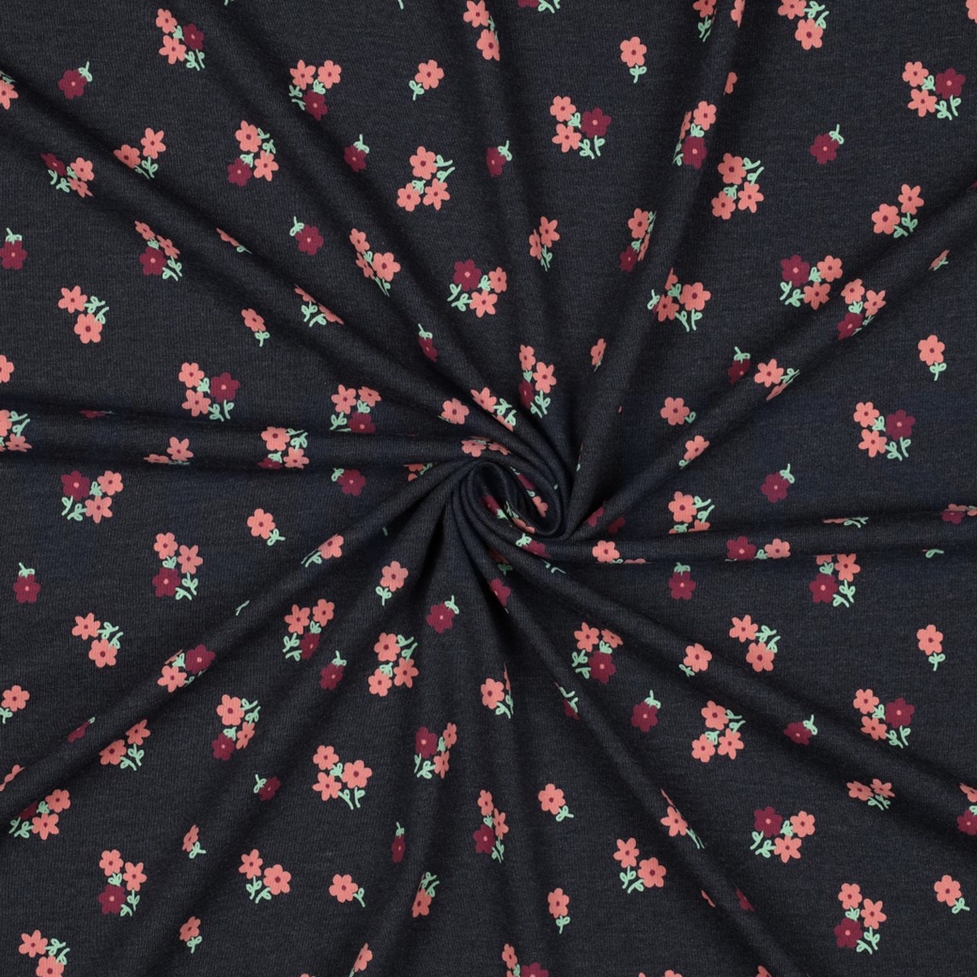 JERSEY MELANGE FLOWERS INDIGO (high resolution) #3