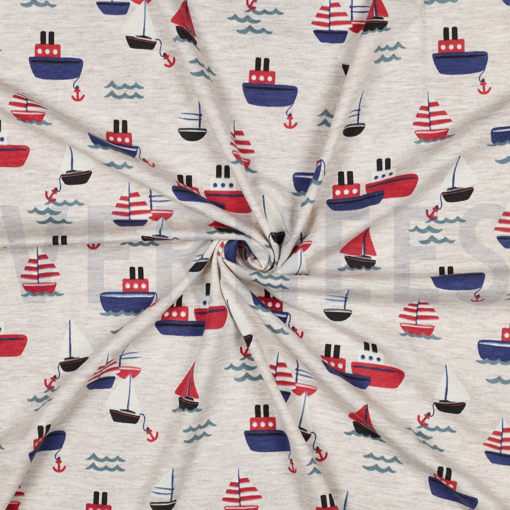 JERSEY MELANGE BOATS LIGHT SAND #7