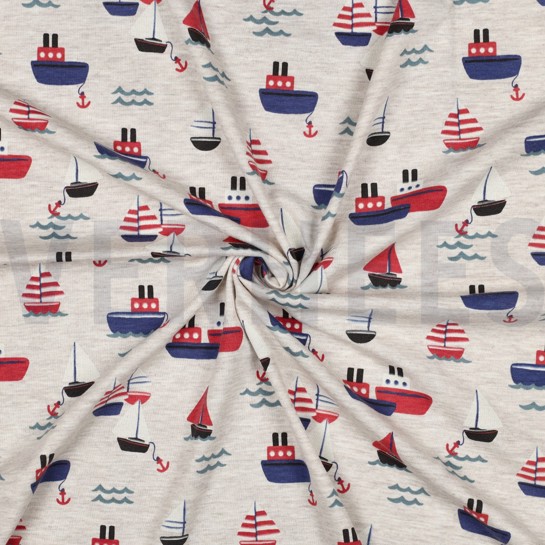 JERSEY MELANGE BOATS LIGHT SAND #7