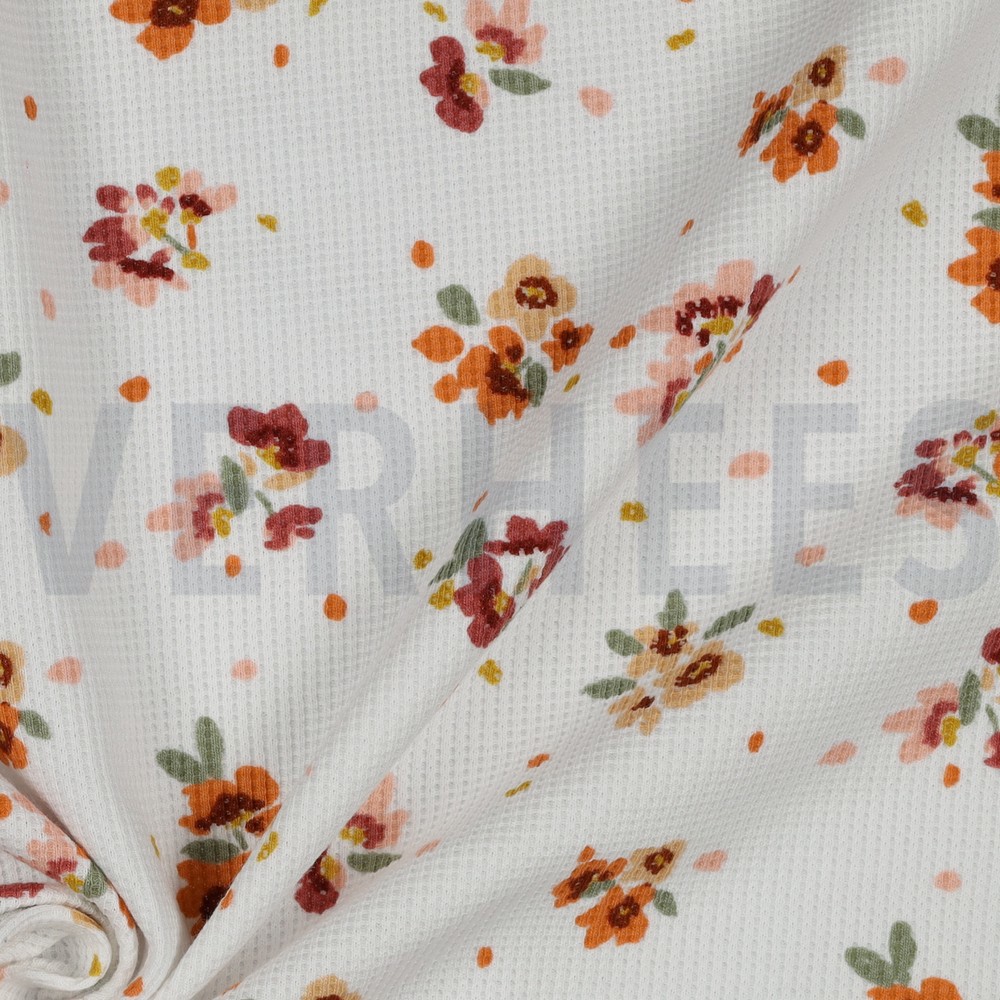 JERSEY GAUFRÉ FLEURS BLANC #7
