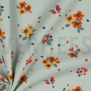 WAFFLE JERSEY FLOWERS TEAL (thumbnail) #3