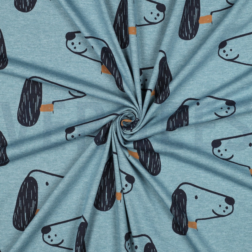 JERSEY MELANGE DOGS SMOKE BLUE #7