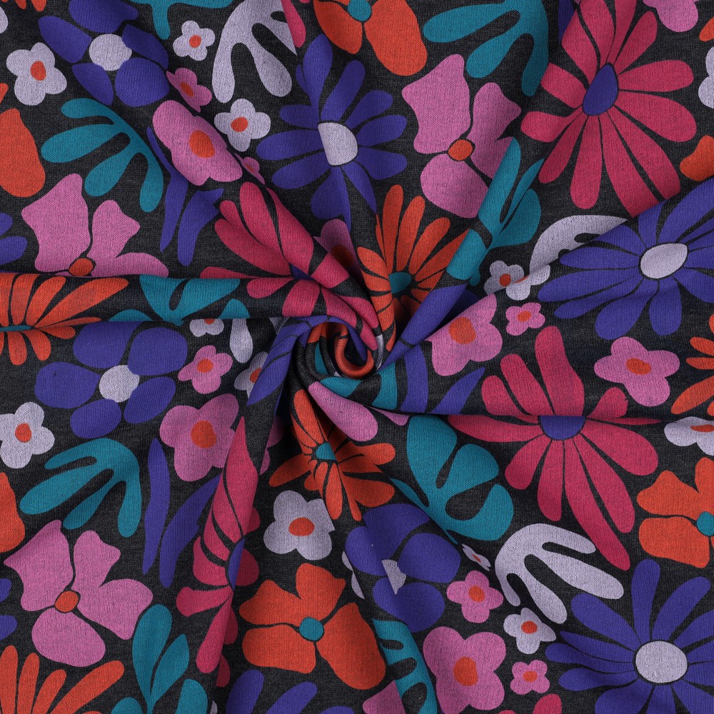 SWEAT MELANGE FLOWERS INDIGO #7