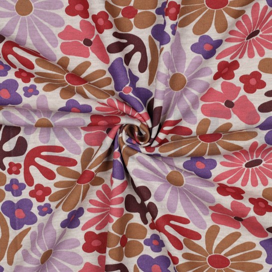 SWEAT MELANGE BLOEMEN LICHT ZAND #7