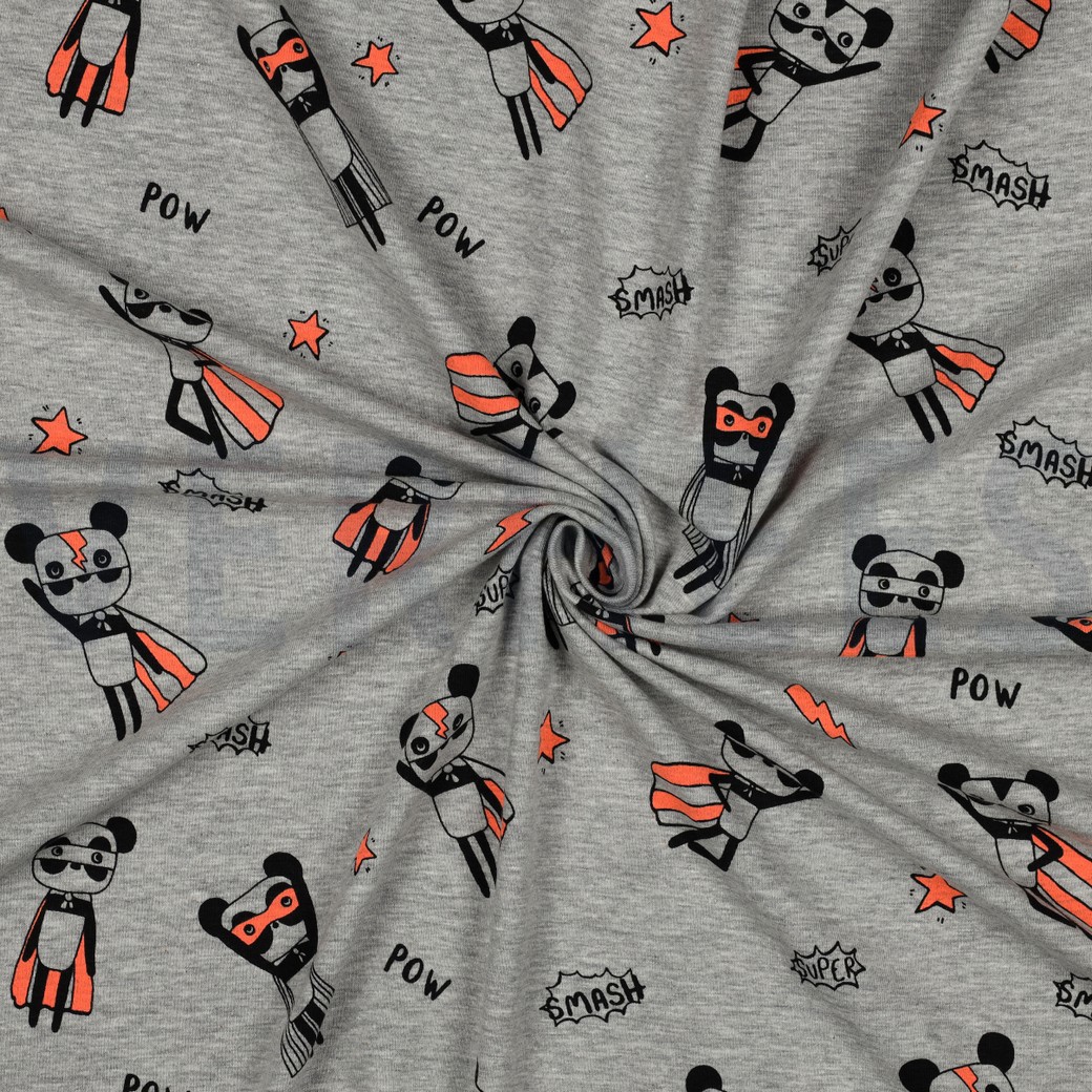 JERSEY MÉLANGE NEON SUPER HÉROS GRIS CLAIR #7