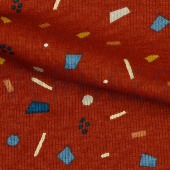 JERSEY CÔTELÉ POINTS ROUGE BRIQUE #7