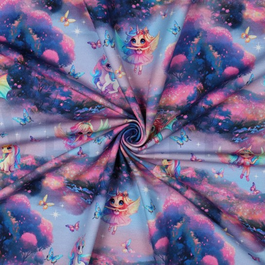 FRENCH TERRY DIGITAL FÉES ROSE #7