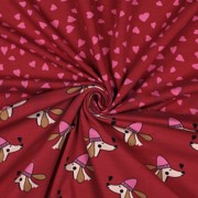 FRENCH TERRY HUNDE UND HERZEN ROT (thumbnail) #3