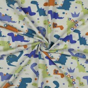 FRENCH TERRY DINOSAURIER GEBROCHEN WEISS (thumbnail) #3