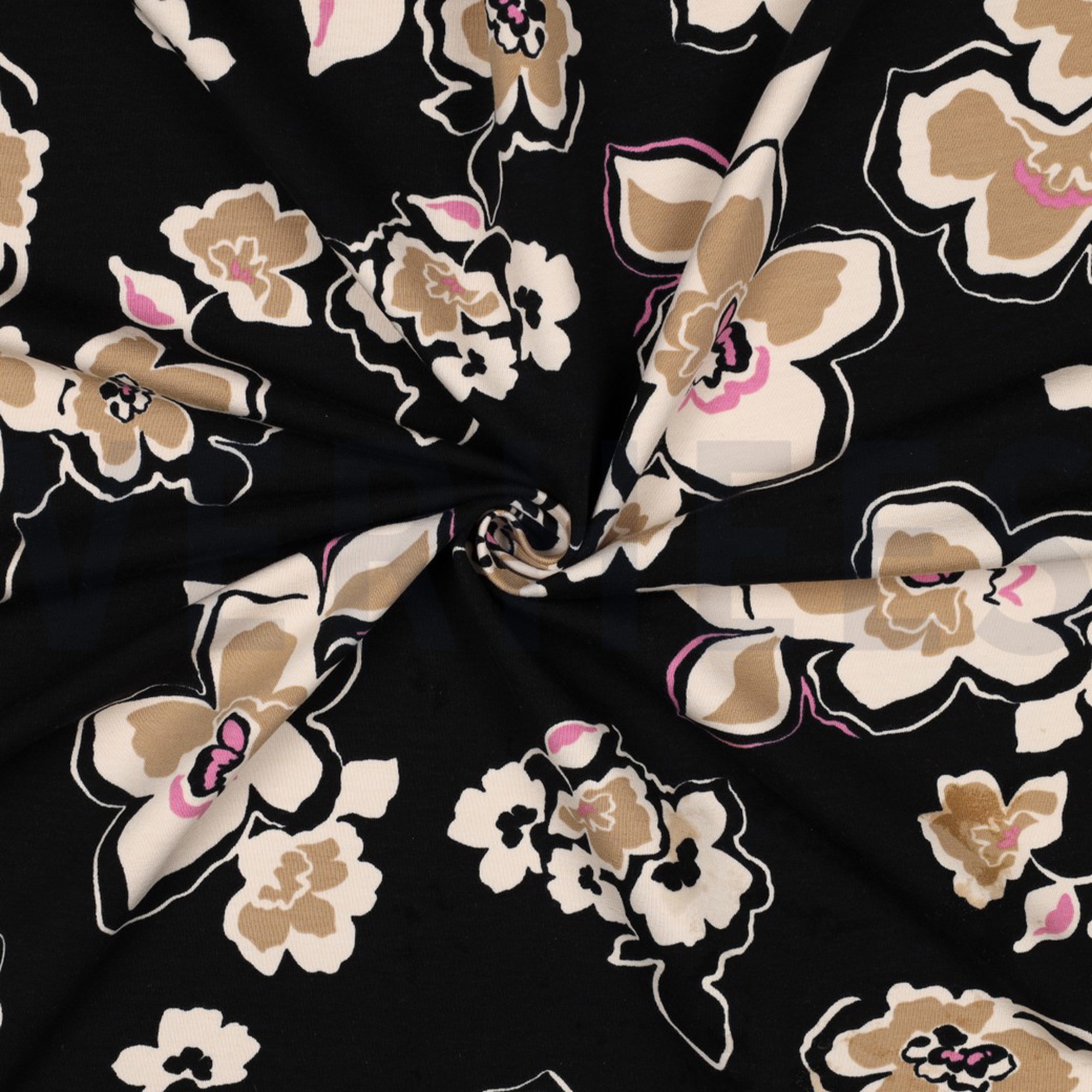 FRENCH TERRY FLOWERS BLACK (high resolution) #3