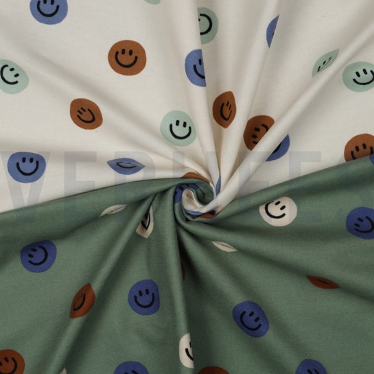 FLANELL SMILEYS GRÜN #7