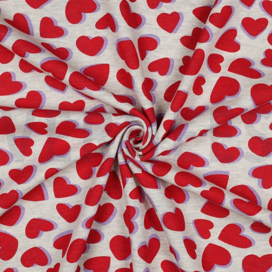 SWEAT MELANGE CŒURS ROUGE #7