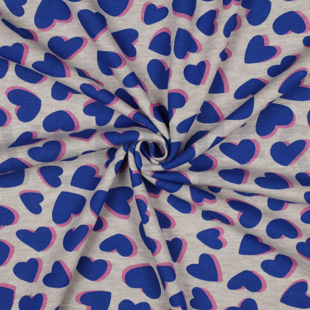 SWEAT MELANGE HEARTS BLUE #7