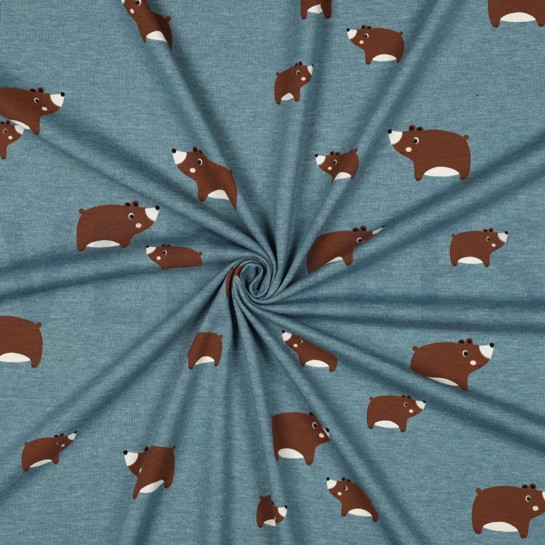 JERSEY MELANGE BEREN ROOKBLAUW #7