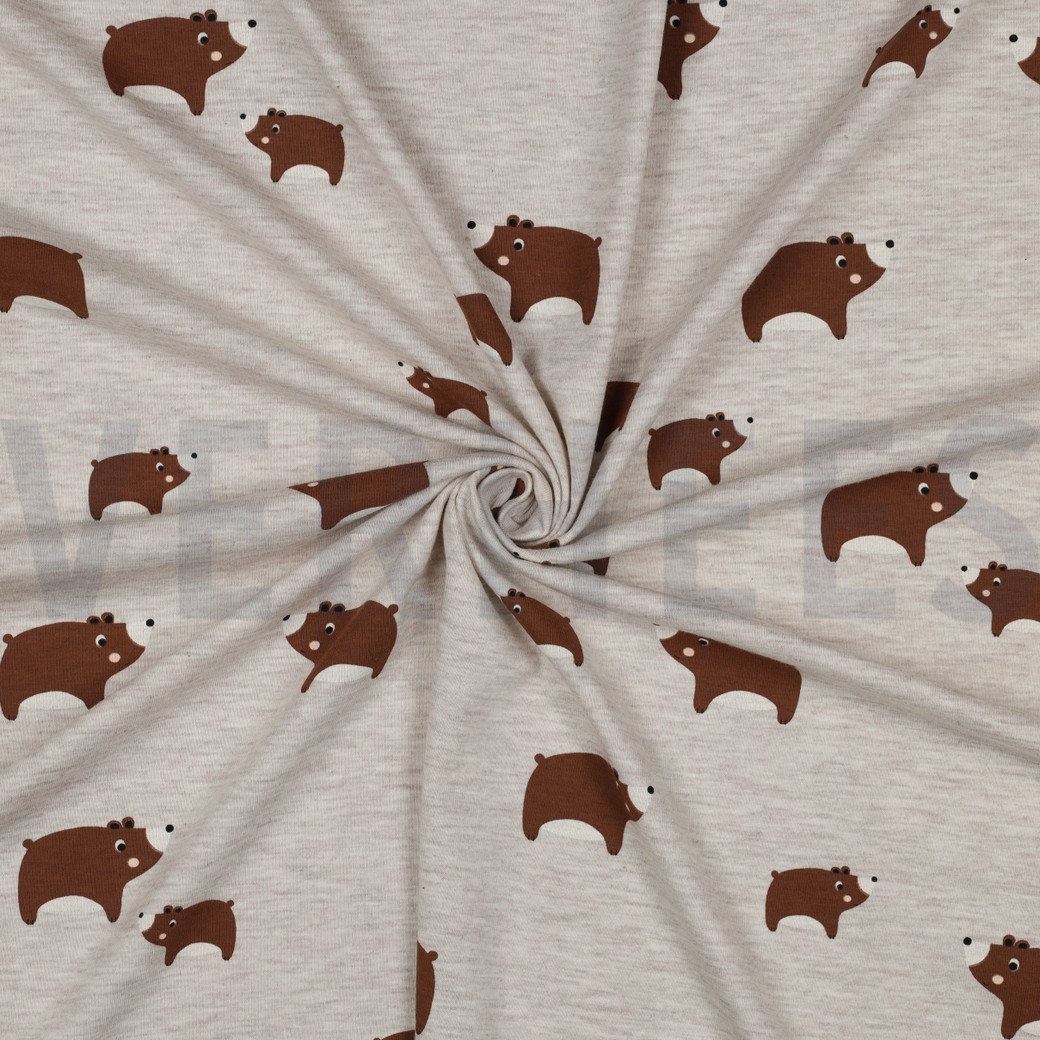JERSEY MELANGE BEARS LIGHT SAND #7