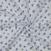 DOUBLE GAZE DE COTON DOBBY FLEURS BLANC (thumbnail) #3