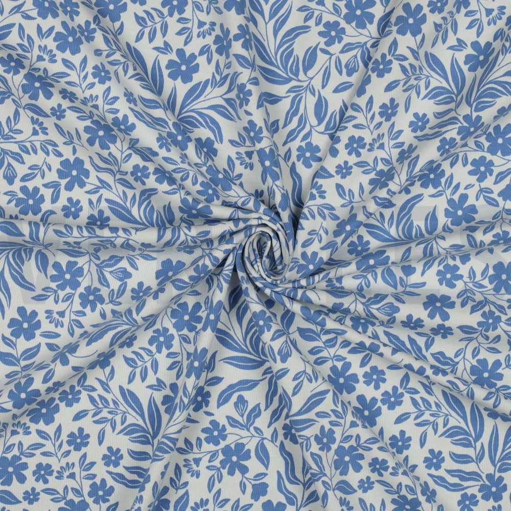 JERSEY FLOWERS WHITE #7