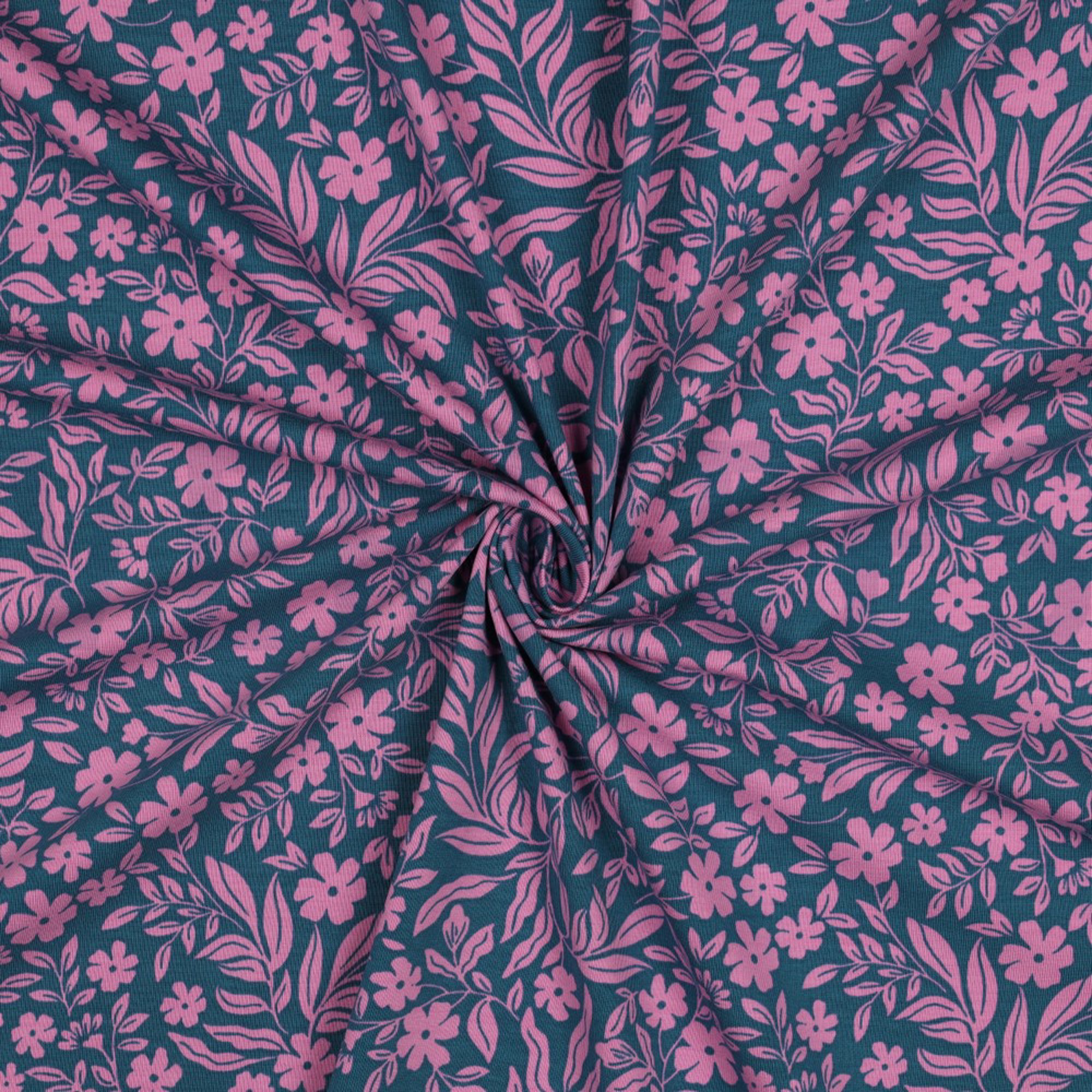 JERSEY FLEURS PÉTROLE (high resolution) #3