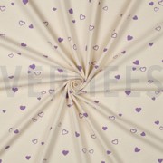 JERSEY GOTS NATURAL HEARTS NATURAL/LILAC (thumbnail) #3