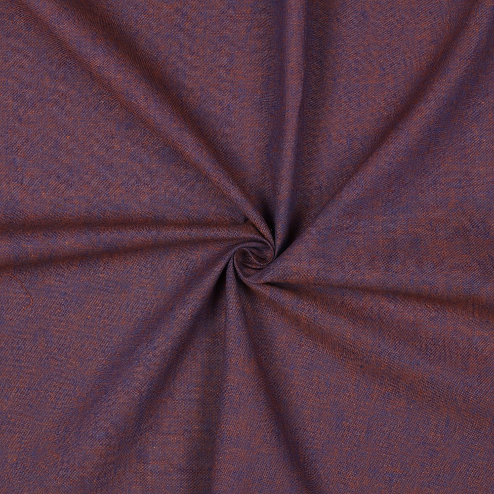 LINEN COTTON YARN DYED BLUE/BROWN #7