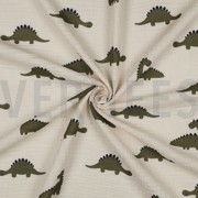 DOUBLE GAUZE GOTS NATURAL DINOSAURUSSEN NATUREL (thumbnail) #3