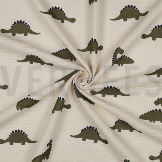 DOUBLE GAUZE GOTS NATURAL DINOSAURUSSEN NATUREL #7