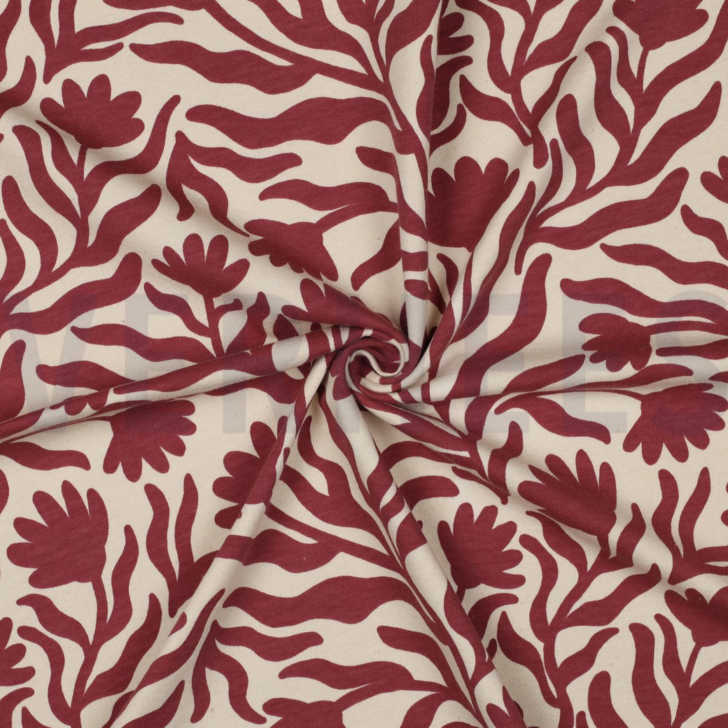 SWEAT NATUREL FLEURS BORDEAUX #7